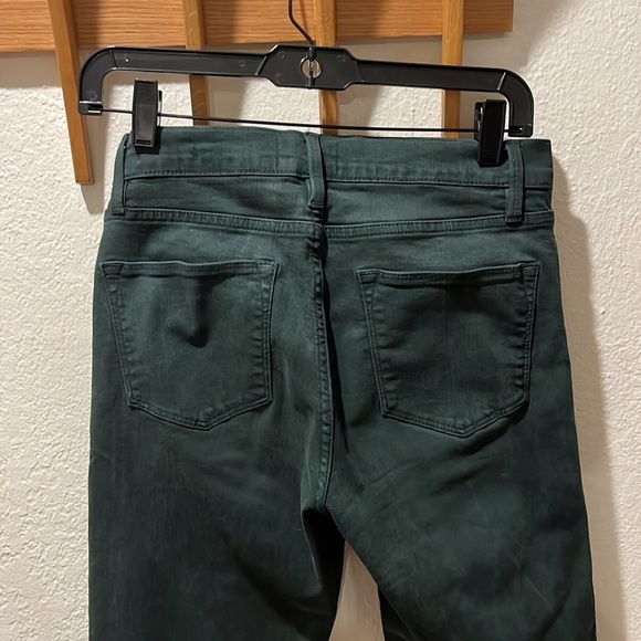 Frame Le High Waist Coated Step Hem Ankle Straight Leg Jeans, Pine - 28 - Picture 10 of 12